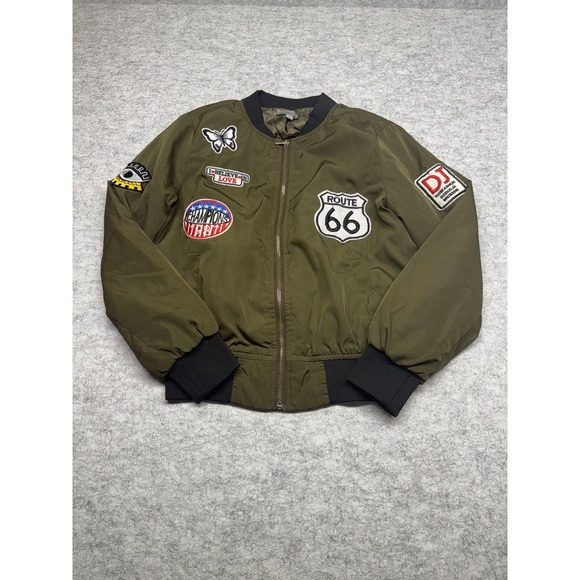 Casting Jacket Womens Small Bomber Patch Route 66 State Champions‎ Butterfly DJ - Picture 1 of 8